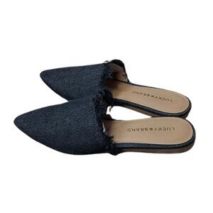 Lucky Brand Women's Sz 7 Bapsee Mule Slide Dark Blue Denim Slip On
